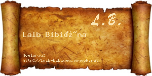 Laib Bibiána névjegykártya